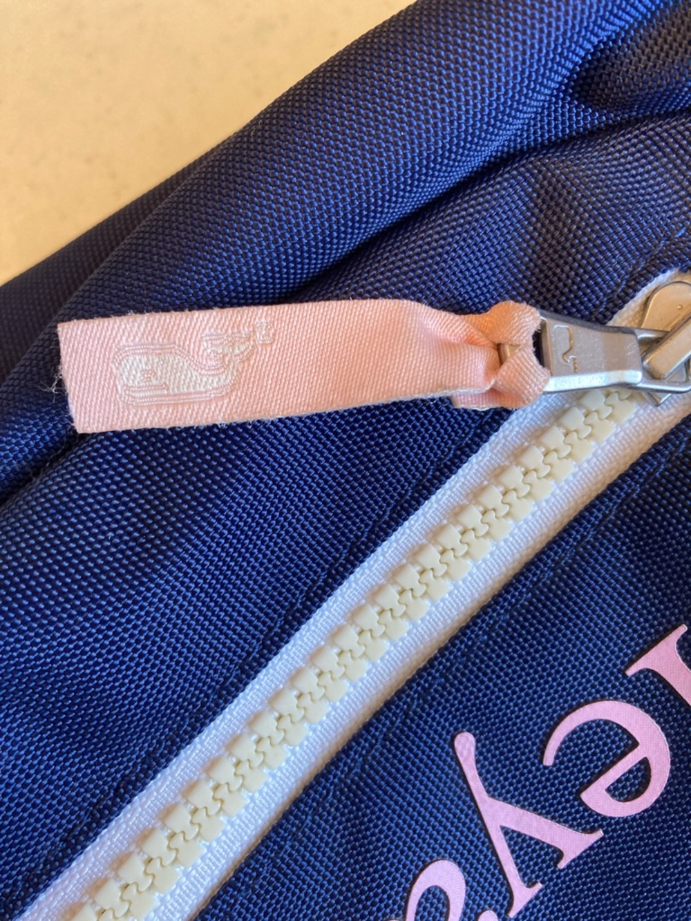 Vineyard Vines Navy Backpack with Pink Logo Accents - Picture 7 of 14